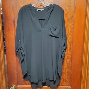 Lush Roll Tab Tunic Blouse, size M